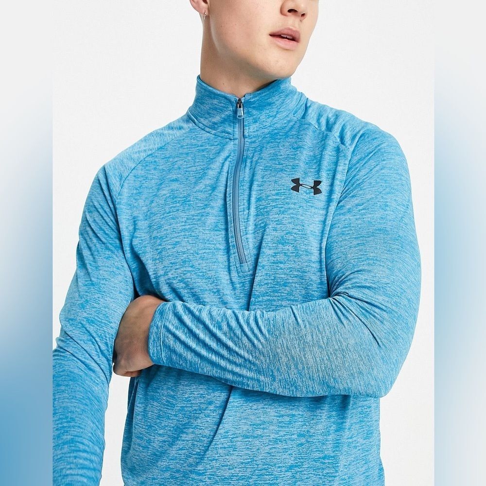 NWT🏷 Under Armour Tech 2.0 half zip sweatshirt in blue Men’s S